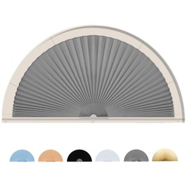 Maritown Blinds for Arched Windows No Drilling Blinds for Semicircle Windows Easy Cut Blackout Roller Blinds Light Filtering and Privacy Protection