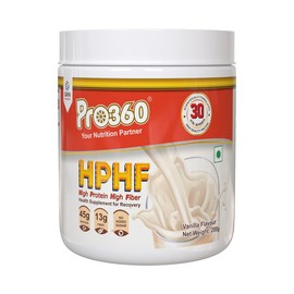 Generic HPHF High Protein High Fiber Healthy Nutritional Supplement Powder for Recovery from Critical Illness with 30 Vital Nutrients - 45g of Protein, 13g of Fiber - Vanilla Flavor - 200g Pack