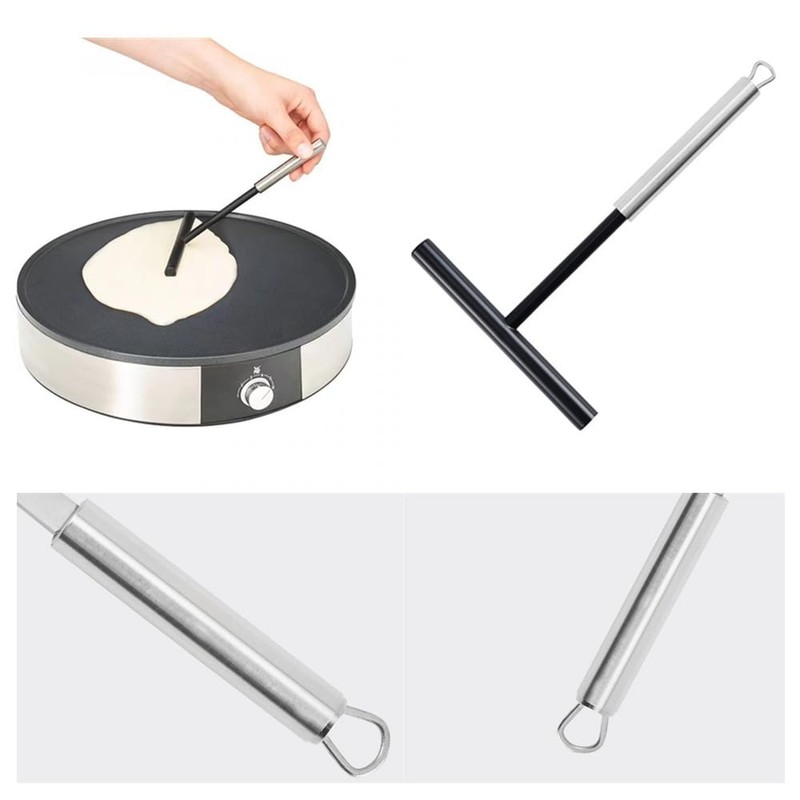Stainless Steel Crepe Spreader,Stainless Steel Round-Handle Crepes Spreader, T-Shaped Batter