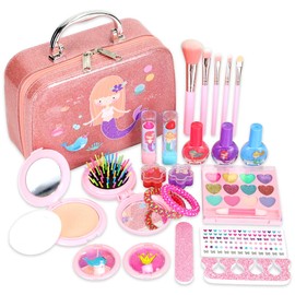(Inspected in Japan) Compact Cosmetics Set, Kids, Girls, Makeup Set, Children, Makeup, Elementary School Students, Cosmetics Set, Children's Makeup, Makeup, Cosmetics, Can Be Removed with Water,