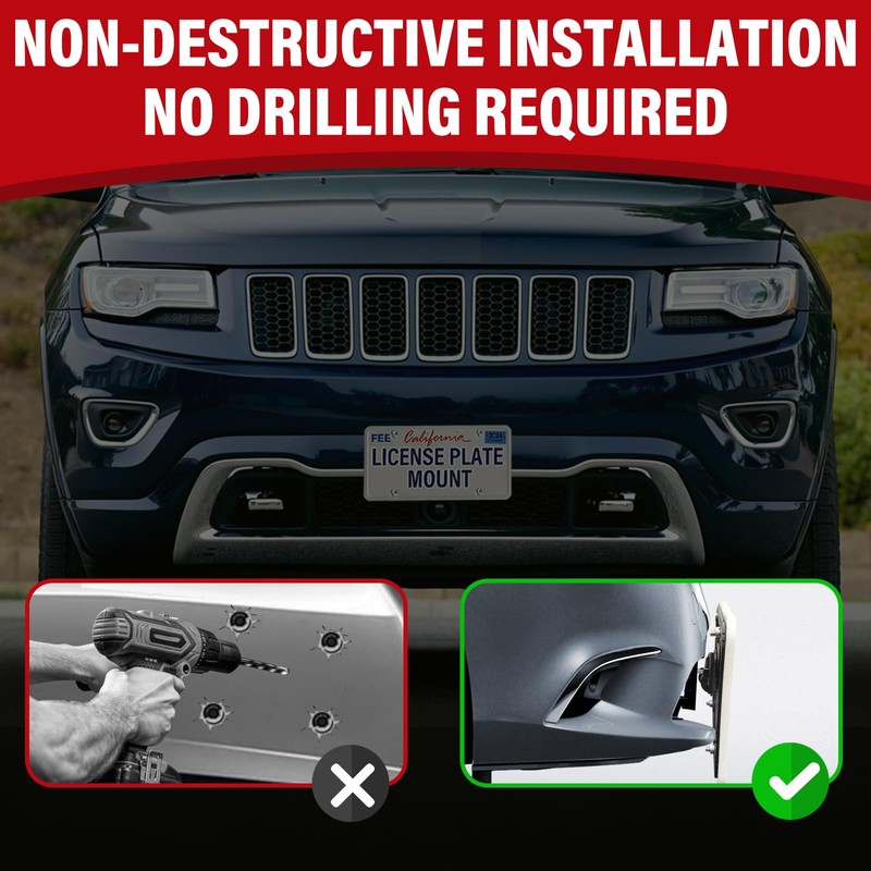 Front License Plate Compatible with Jeep Grand Cherokee WK2 2011-2022