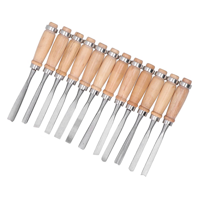 12Pcs Wood Turning Chisels Wood Grooves Parting Tools Set Woodworking