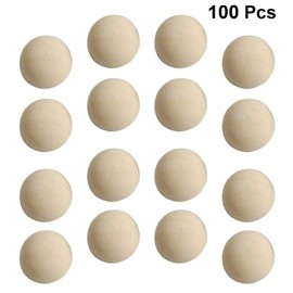 Supvox 50 Pieces Split Wooden Baubles Unfinished Half Wooden Balls DIY Christmas Decoration Crafts (Light Yellow 25mm)