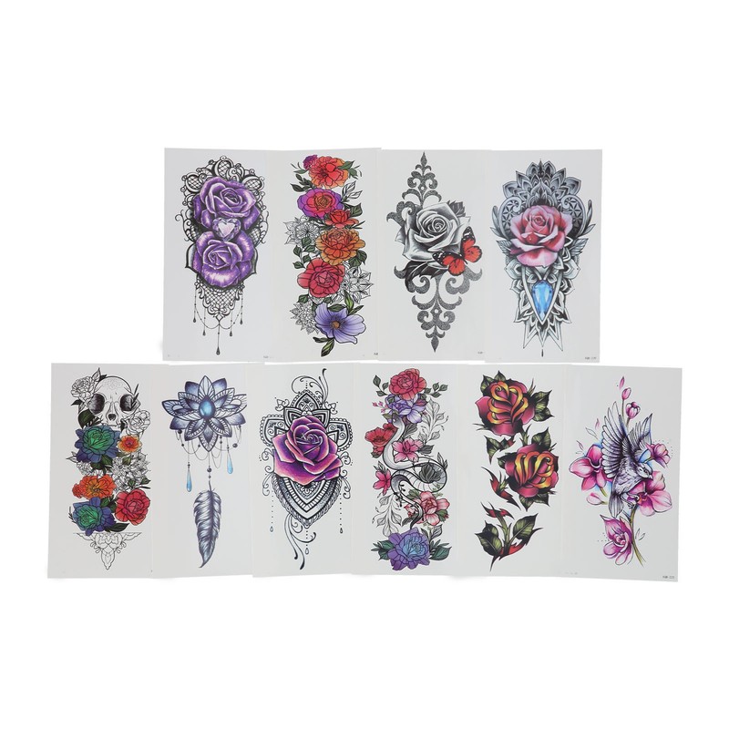20pcs Temporary Tattoos Stickers Waterproof Long Lasting Flower Fake Tattoo