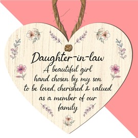 Daughter-in-Law Plaque – "A Beautiful Girl Hand Chosen by My Son" with Floral Design – Sentimental Gift for Daughter-in-Law to Celebrate Family Love and Connection – Elegant Decor Keepsake