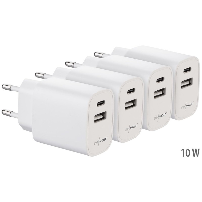 revolt Socket Charger: Economy Pack of 16 2-Port USB Power