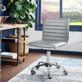 JUMMICO Office Chair Mid Back Task Chair Adjustable Home Computer Executive Desk Chair with 360° Swivel (Light Gray)