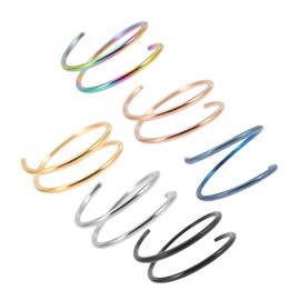 LIFKOME 6Pcs Spiral Stainless Steel Nose Rings for Women Durable Nose Hoops Comfortable Nose Jewelry for Daily Wear Special Occasions Resistant Hypoallergenic