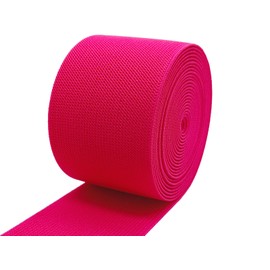Banda elástica de punto rosa para coser 3 pulgadas, 5 yardas, doble cara, tela de sarga elástica, resistente y elástico para coser pantalones, cintura, pelucas, faldas, proyectos de manualidades