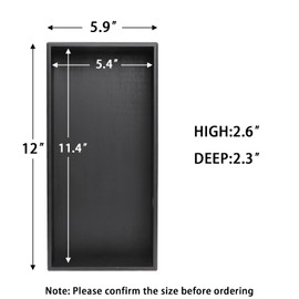 PRATIQUE Bamboo Drawer Organizer - Kitchen Utensil Organizer Silverware Tray Cutlery Holder，Office Desk Supplies and Accessories,12 * 5.9 * 2.6,Black