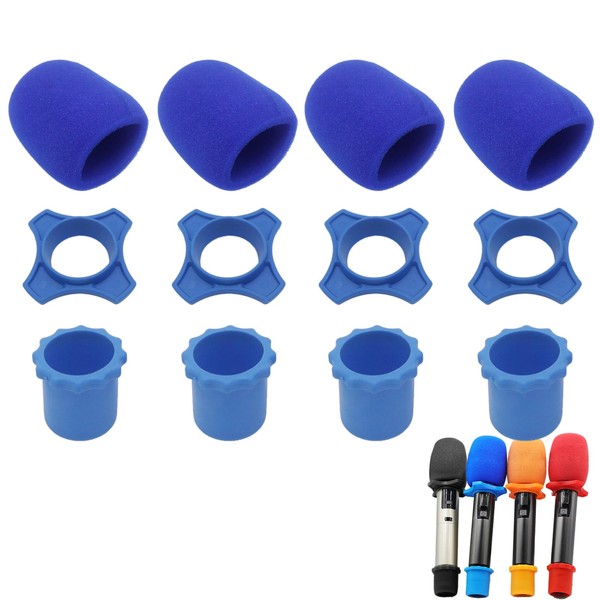 Cheerock 4 Set Blue Wireless Handheld Microphone Protection Kit -