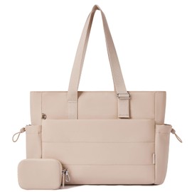 Roulens Tote Bag for Women 2 Set Puffer Tote Bag with Adjustable Top-handle, Quilted Shoulder Handbag for Work/Travel