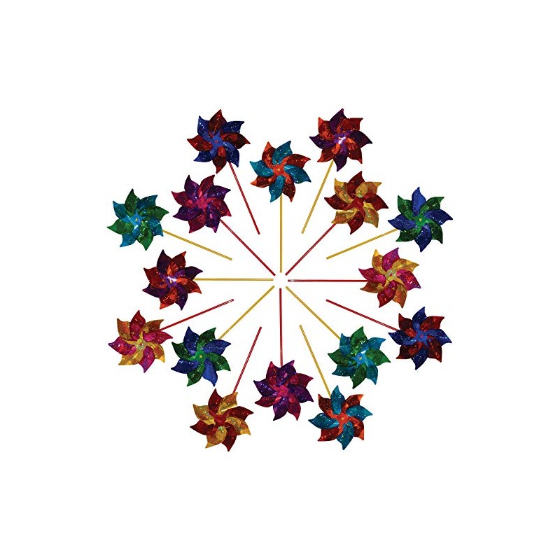 In the Breeze 2805-2 Mylar (2-Pack) Pinwheels, Rainbow Sparkle/16 Pieces