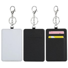 20pcs Sublimation Work Card Holder Portable Transportation Card Holder DIY Name Tag PU ID Badge Holders for Office EmployeesColor: White, size: 75x105mm