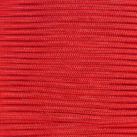 Solid Color Paracord Choices of 550 LB Tensile Strength with Twisted Inner 7 Strand Removable Core Parachute Cord in 10, 25, 50, and 100 Foot Lengths (Imperial Red, 25 Feet)