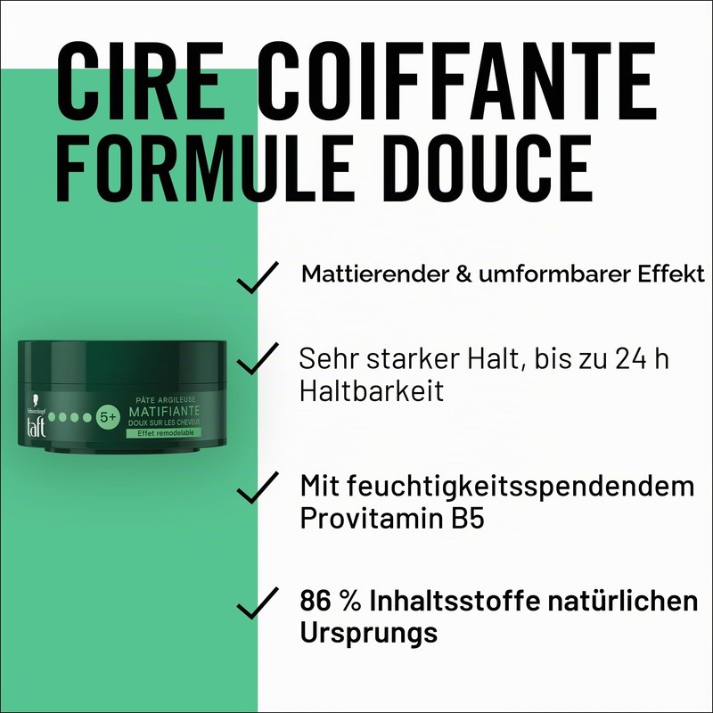 Schwarzkopf Taffeta - Mattifying Clay Hair Paste - Strong Hold
