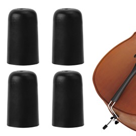 4pcs Cello Endpin Rubber Tip, Black Cello Endpin Stopper Cello Rock Stopper the Original Slipstop Holder Endpin Rubber Tip Plug Cello End Pin Cap Protector for Cello Practice Performance