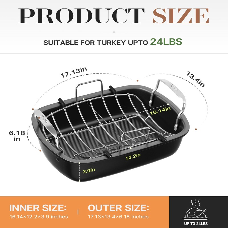 Slow Slog Roasting Pan, 17 Inch x 13 Inch Roaster