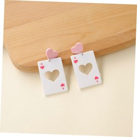 Baluue Heart A Poker Card Dangle Earrings for Women Charming Drop Earrings Jewelry Lightweight for Parties and Special Occasions