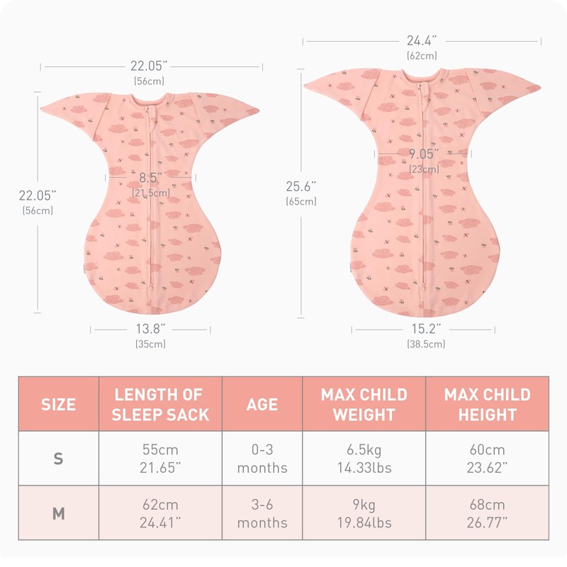 Knirose Swaddling Sack Baby Transition Sleeping Bag with Anti-Scare Function,