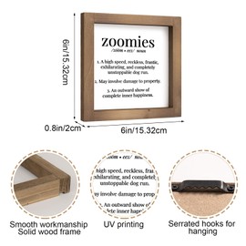 pechpell Wooden Zoomies Sign, 6 Inch Funny Dog Themed Decor, Room Bathroom Bedroom House Wall Table Shelf Decorations For Home
