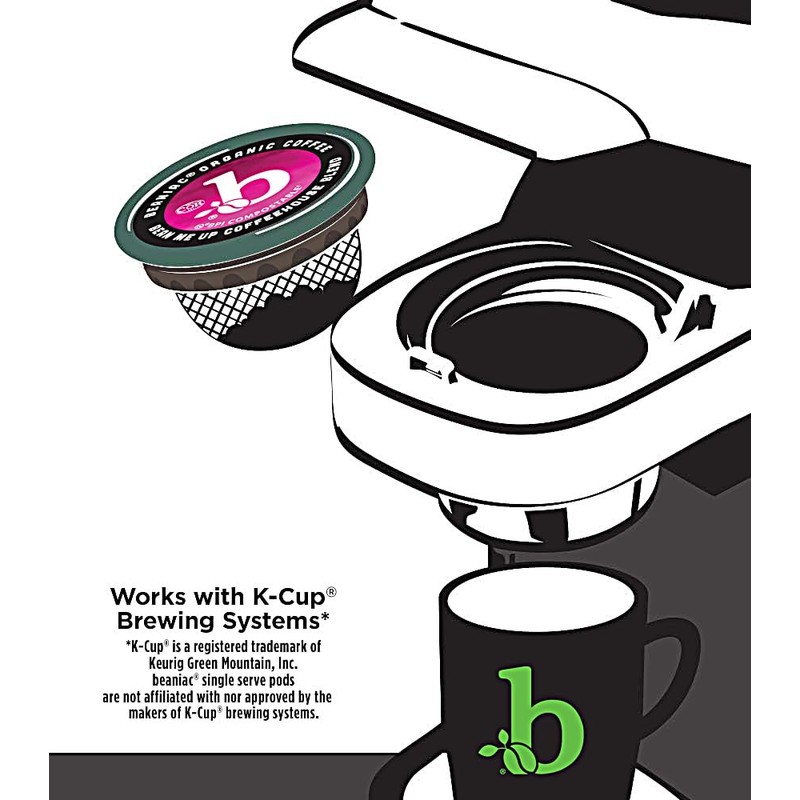 beaniac Organic Bean Me Up Coffeehouse Blend, Medium Roast, Single