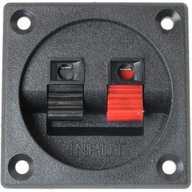 SQXBK Push Type Speaker Terminal Board 5 PCS Audiopipe Square Pressfit Terminal Wire Cup Connector Speaker Box Subwoofer 2 Positions Square Power Terminal Plates