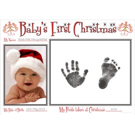 BabyRice New Baby's First Christmas Handprint & Footprint Kit Boy Girl Unisex Babys Prints on 1st Xmas