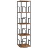MAHANCRIS 4-Tier Rotating Bookshelf, Freestanding Corner Bookshelf, 360° Spinning Bookcase,