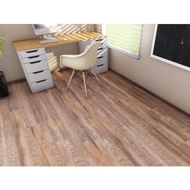 HomeStock Beachy Boho Backing Spc Waterproof Flooring Planks, Golden Beige 4Mm X 7" X 48" with 20Mil Wear Layer and I4F Click Lock, 30 Sq Ft Floor Plank/Case