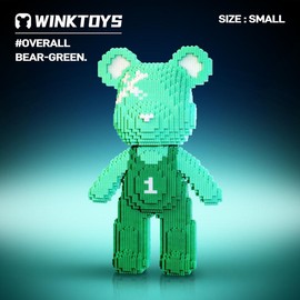 Bear Building Block,Winktoys building block, Bear Toys,Birthday Gift,Festival gift,building sets,Educational Building Blocks,Trend Decoration,Cool:_[S] Overall Bear-Purple