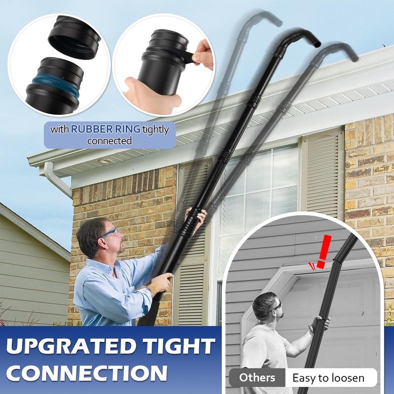 Buzzlett Universal Gutter Cleaning Kit for Leaf Blowers, 9.3 Feet