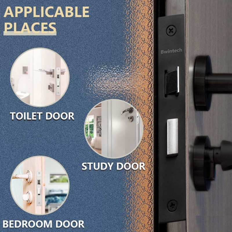Bwintech 1 PCS Satin Nickel Bathroom Lock 65mm (2.5 Inch)