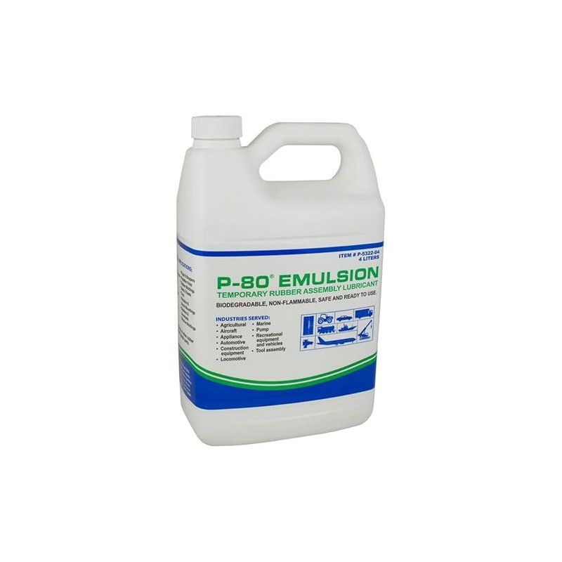P-80 Emulsion Temporary Rubber Assembly Lubricant Emulsion – Biodegradable, Assembly