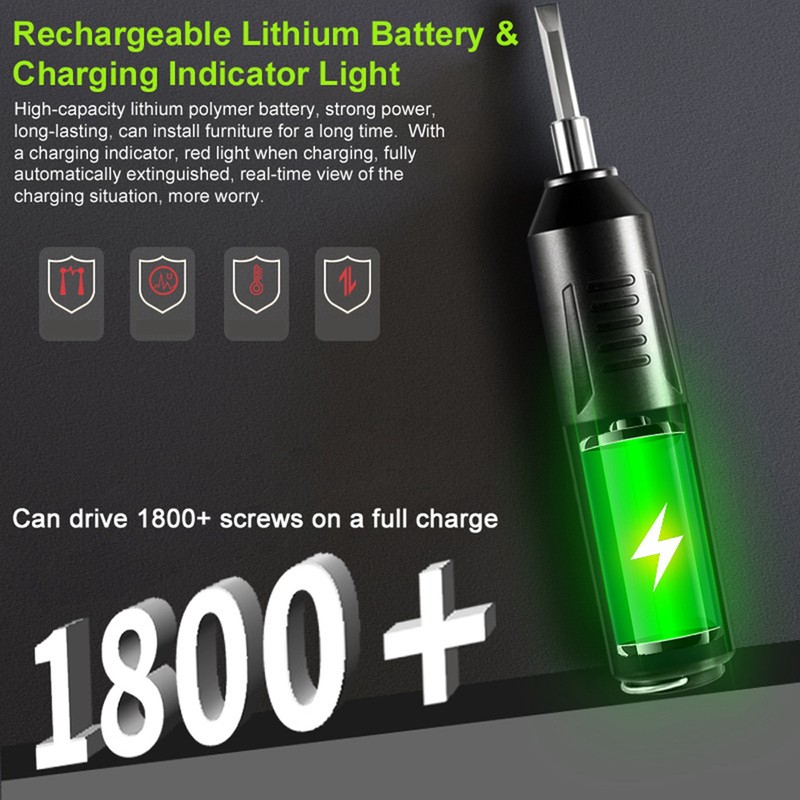 Electric Screwdriver Rechargeable 2000mAh Lightweight Multifunctional Screw Driver for Repairing