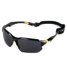 MEGAVOW Men's Sports Polarised Sunglasses, UV Protection Sunglasses, Sports Glasses for Men, Lightweight Sports Sunglasses for Cycling, Driving, Fishing, Golf, Black-yellow and grey