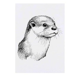 Azeeda 'Otter-Porträt, Seitenansicht' Temporäres Tattoo - Hautfreundlicher & Ungiftiger Abziehbild · Wasserfest (TO00086609)