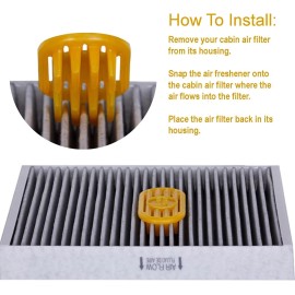 Pureflow Cabin Filter Air Freshener with Odor Eliminator – Fits on Most Car,