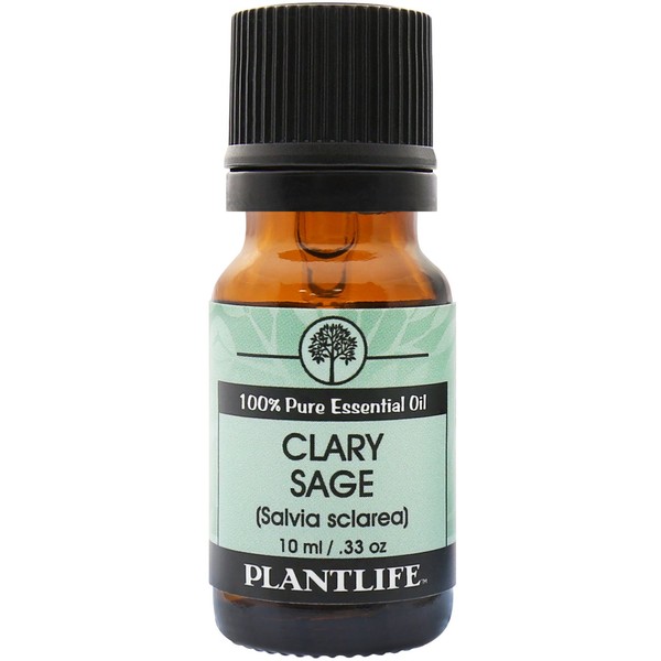 Plantlife Clary Sage Aromatherapy Essential Oil - Straight from The Plant 100% Pure Therapeutic Grade - No Additives or Fillers - 10 ml