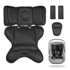 HNHUAMING Infant Car Seat Insert with 2 Headrest for Doona|Graco, Thickened Baby Car Seat Head Support for Newborn, Reveable Baby Car Seat Cushion for Side Impact Protection, Black