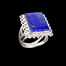 Ravishing Impressions Exclusive Lapis Lazuli Gemstone 925 Solid Sterling Silver Ring,Designer Jewelry