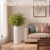Sawysine White Ceramic Umbrella Stand with Hollow-out Design Heavy Porcelain