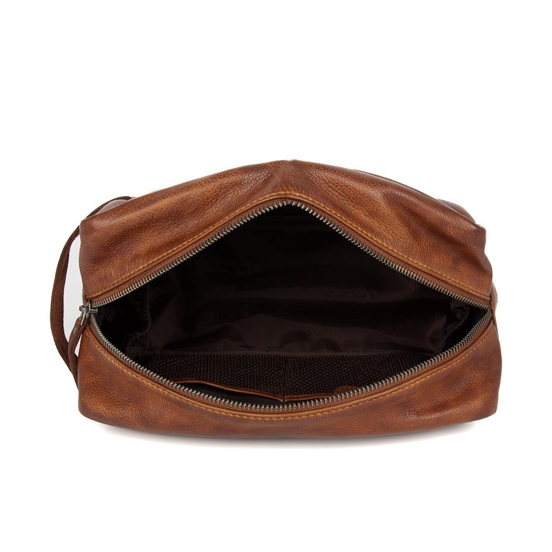 SPIKES & SPARROW Toiletry Bag Genuine Leather Men's 021826, Cognac,