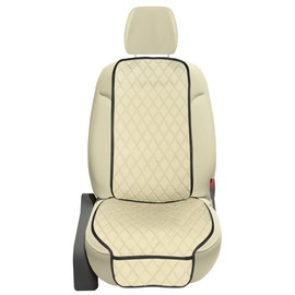 FH Group Car Seat Cushion – Neosupreme Single Front Seat Cover with Front Pockets, Airbag Compatible, Universal Fit Car Seat Cushion for Driver or Passenger Seat, SUV, Truck, Sedan & Van – Beige