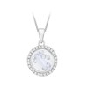 Tuscany Silver Rhodium Plated Floating Cubic Zirconia Stones Round Pendant