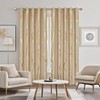 MYRU 1 Pair Khaki Blackout Curtains for Bedroom, Luxury Striped