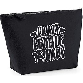 Hippowarehouse Crazy Beagle lady dog printed make up cosmetic wash bag 18x19x9cm