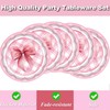 ZJJZOAA 75 Pcs Pink Bow Party Supplies,7 Inch Party Dessert