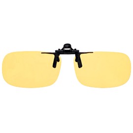 vs eyewear Clip On Night Driving Glasses Yellow TRXL Large True Rectangular Clip On Flip Up Glasses