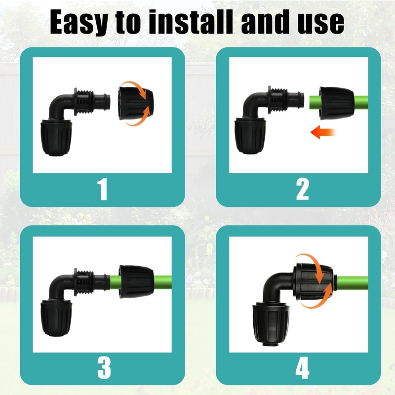 Menibeuty Gardena Irrigation System Connectors, 90° Degree Bend, Angle Connector,